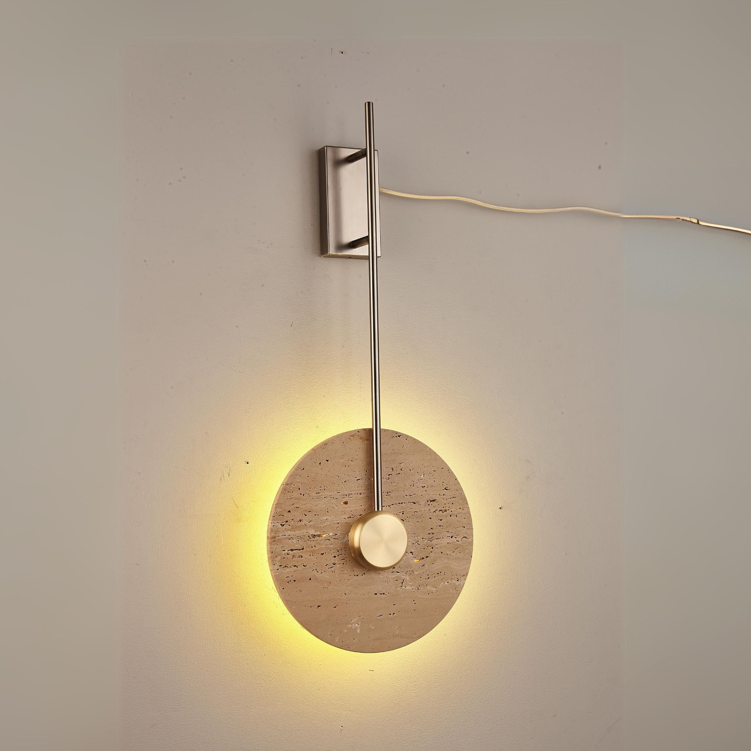 Beige Natural Travertine Marble Wall Lamp 60358w30 - Wall Lamps - ebarza Furniture UAE | Shop Modern Furniture in Abu Dhabi & Dubai - مفروشات ايبازرا في الامارات | تسوق اثاث عصري وديكورات مميزة في دبي وابوظبي