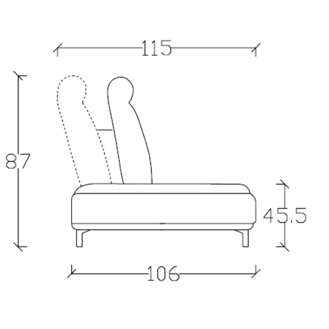 Nexus Single Seater Armless Modular Sofa - AMF-S180 - Sofas - ebarza Furniture UAE | Shop Modern Furniture in Abu Dhabi & Dubai - مفروشات ايبازرا في الامارات | تسوق اثاث عصري وديكورات مميزة في دبي وابوظبي