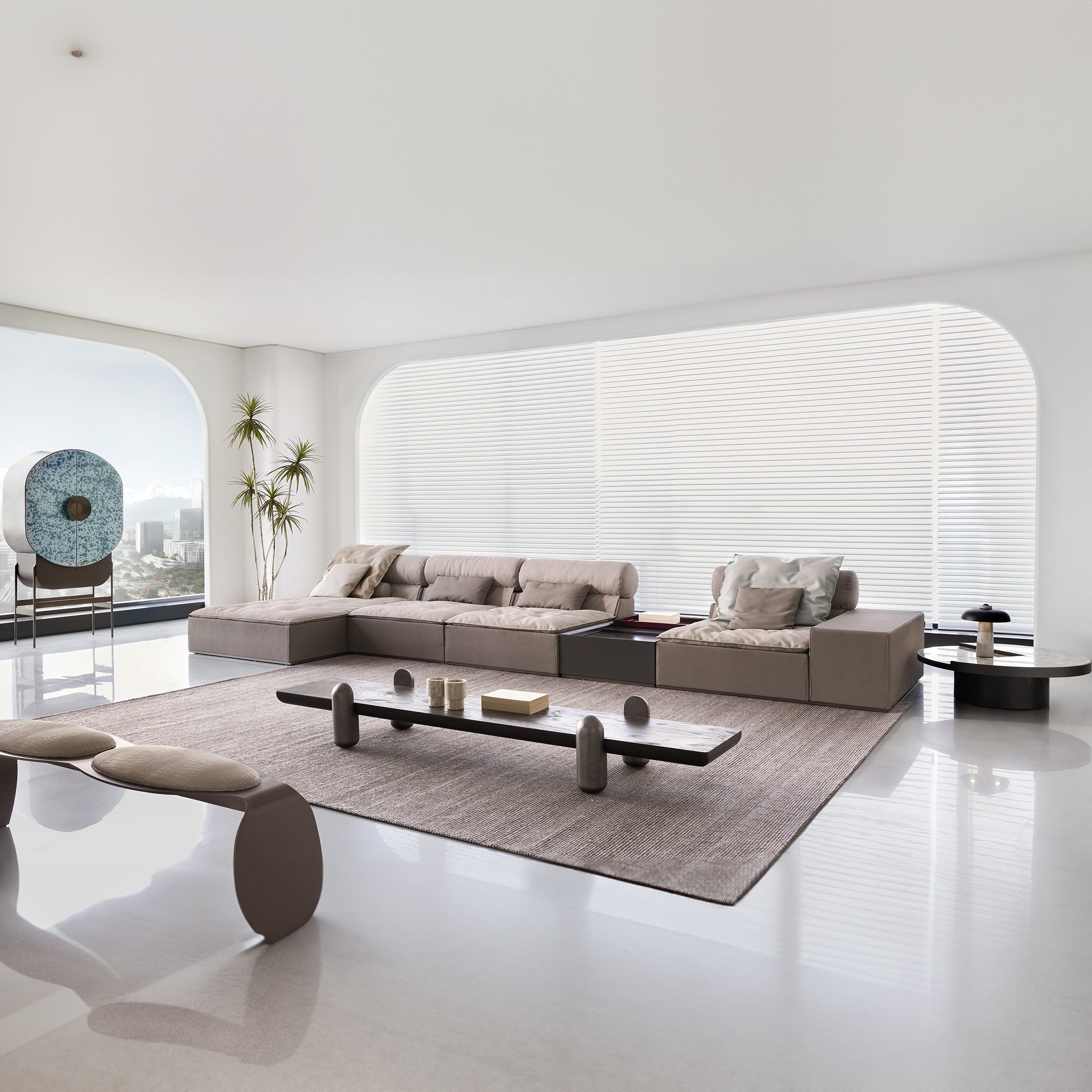 ebarza Corner Sofa AMBO- S80197 - Sofas - ebarza Furniture UAE | Shop Modern Furniture in Abu Dhabi & Dubai - مفروشات ايبازرا في الامارات | تسوق اثاث عصري وديكورات مميزة في دبي وابوظبي