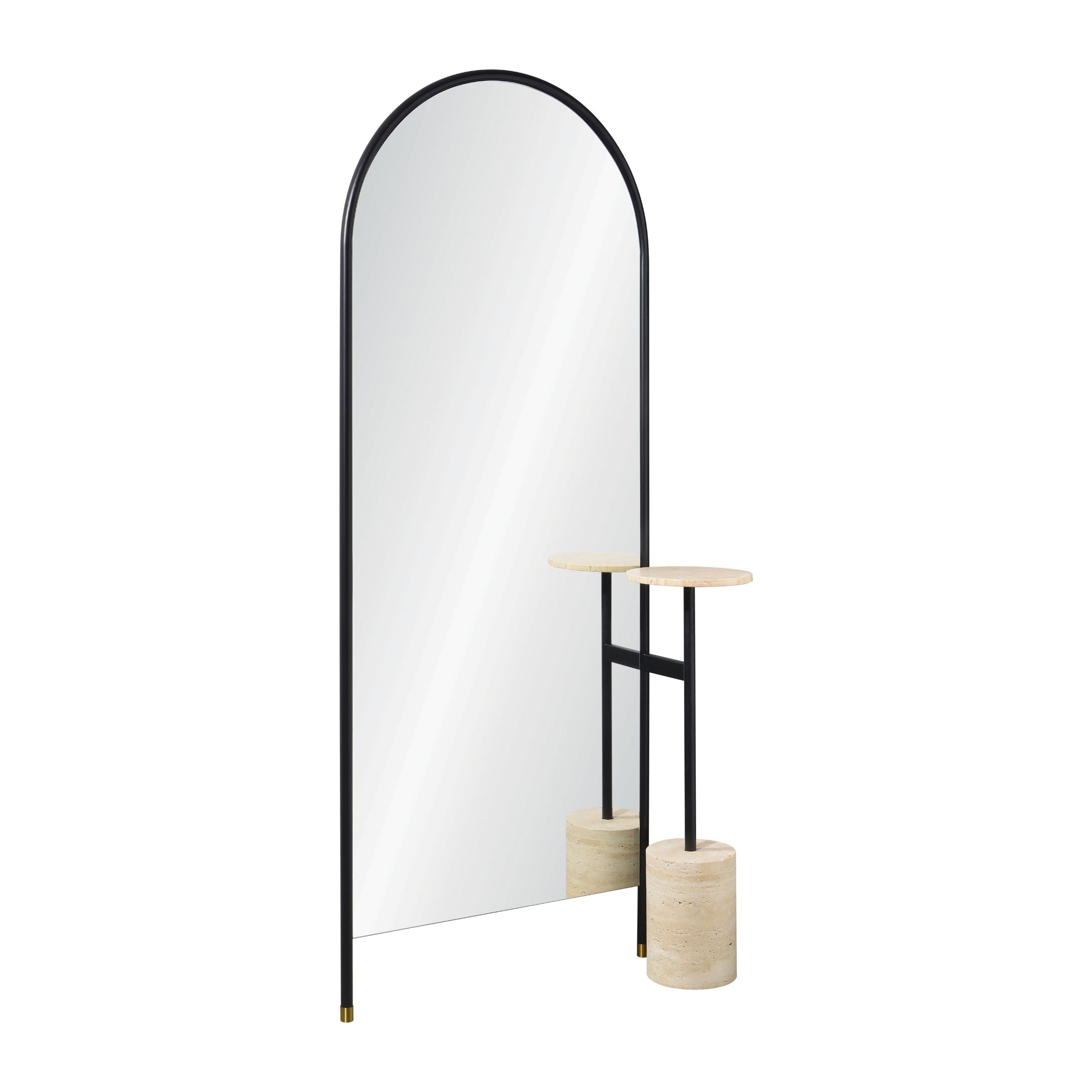 Wall Mirror With Marble Stand OA-9347-Black - Mirrors - ebarza Furniture UAE | Shop Modern Furniture in Abu Dhabi & Dubai - مفروشات ايبازرا في الامارات | تسوق اثاث عصري وديكورات مميزة في دبي وابوظبي