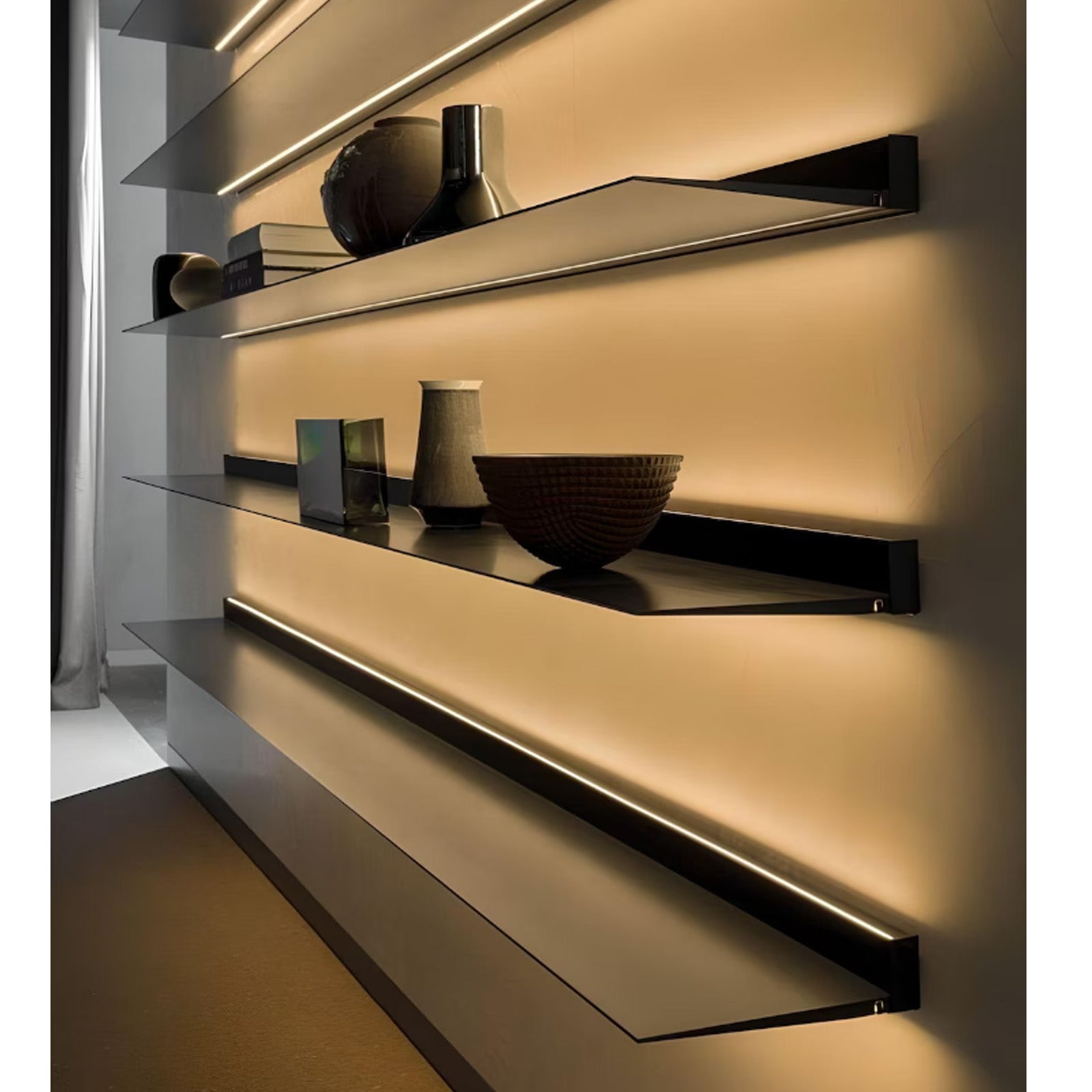 LED Aluminum Panel Light CH4-LT048-1.5m-Matt Black-With Plug-4000k - Wall Lamps - ebarza Furniture UAE | Shop Modern Furniture in Abu Dhabi & Dubai - مفروشات ايبازرا في الامارات | تسوق اثاث عصري وديكورات مميزة في دبي وابوظبي