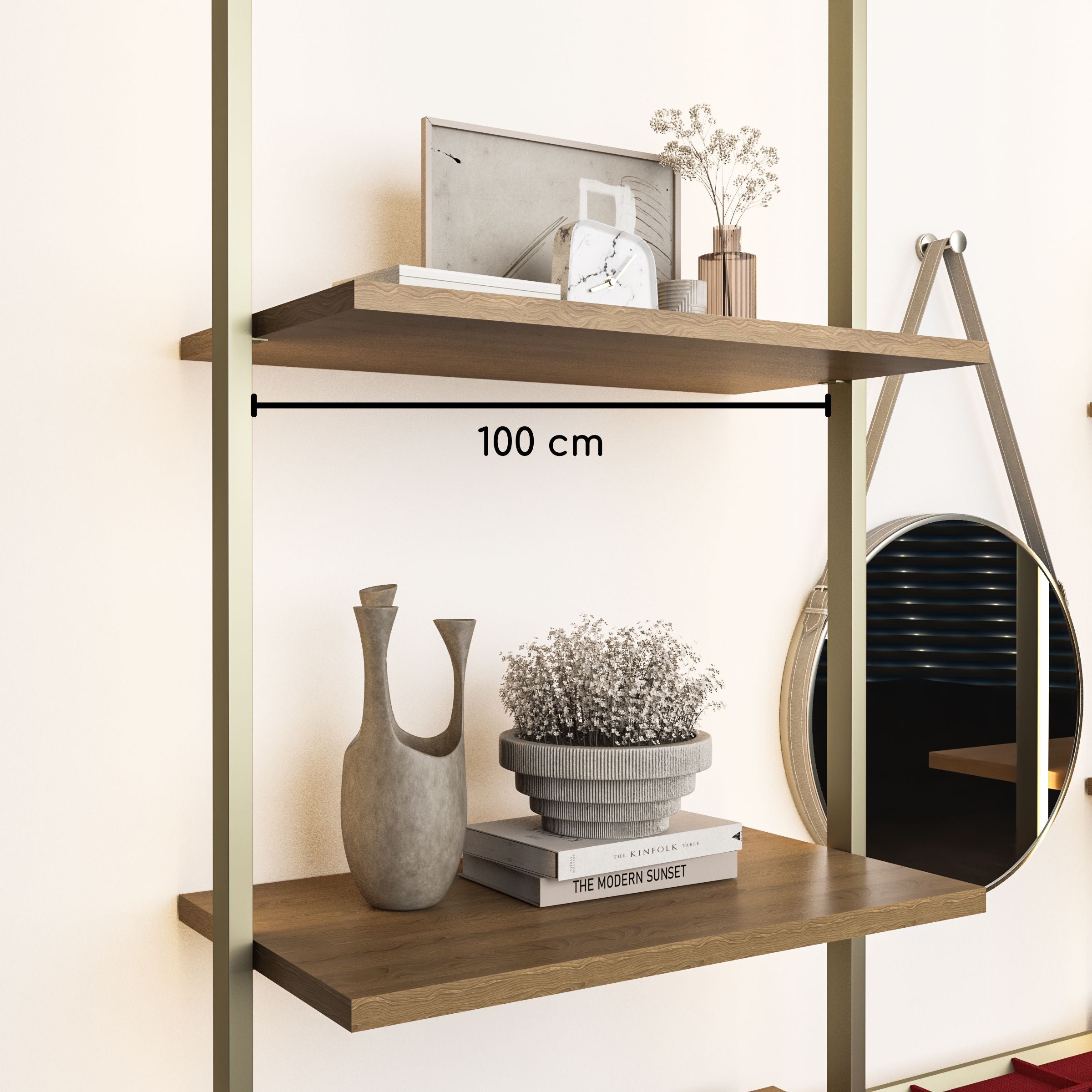 Antik Closet/Cabinet WOODEN SHELF  100 cm  WALNUT -  Cabinets - ebarza Furniture UAE | Shop Modern Furniture in Abu Dhabi & Dubai - مفروشات ايبازرا في الامارات | تسوق اثاث عصري وديكورات مميزة في دبي وابوظبي