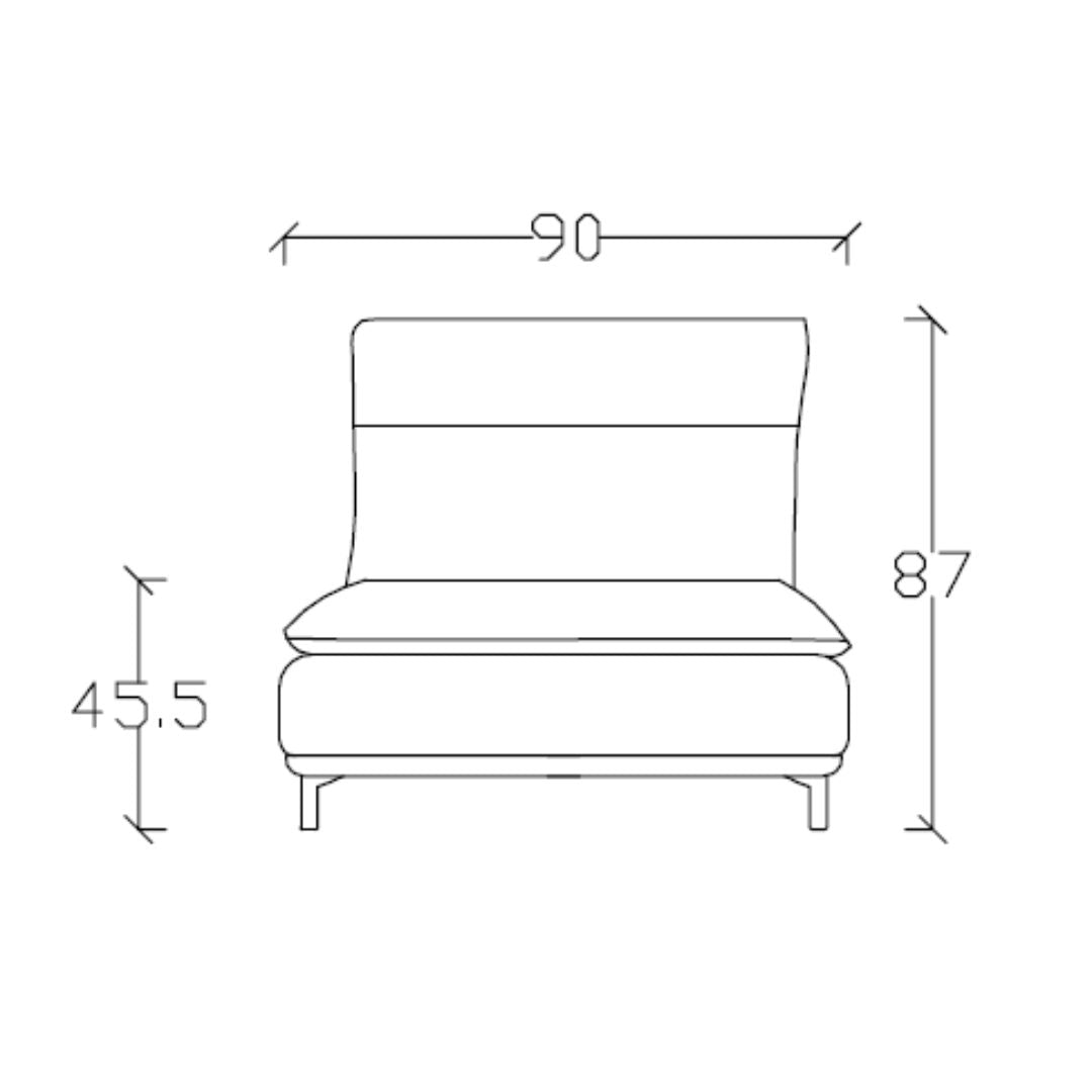 Nexus Single Seater Armless Modular Sofa - AMF-S180 -  Sofas - ebarza Furniture UAE | Shop Modern Furniture in Abu Dhabi & Dubai - مفروشات ايبازرا في الامارات | تسوق اثاث عصري وديكورات مميزة في دبي وابوظبي