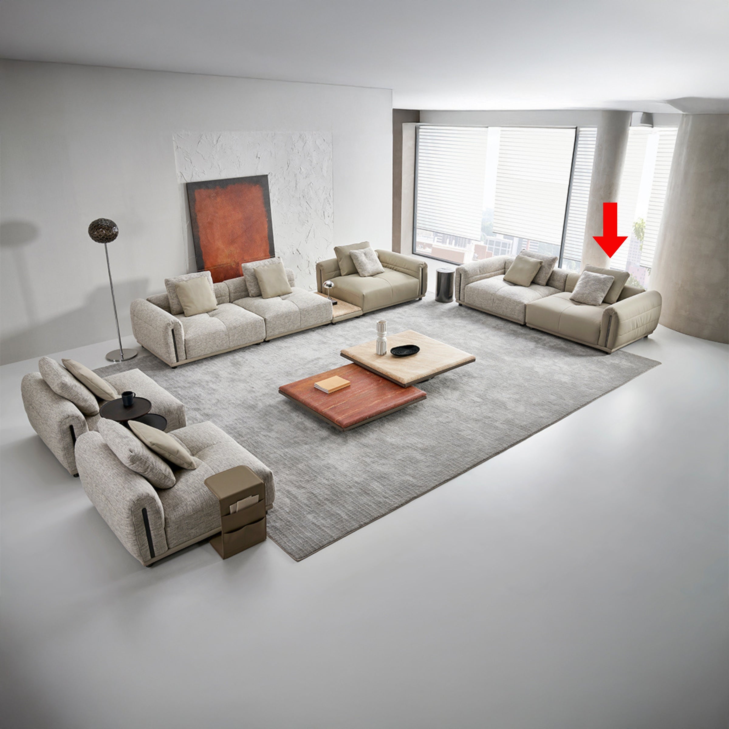 Quadro Single Seater Modular Sofa With RIGHT Armrest A-SF093 -  Sofas - ebarza Furniture UAE | Shop Modern Furniture in Abu Dhabi & Dubai - مفروشات ايبازرا في الامارات | تسوق اثاث عصري وديكورات مميزة في دبي وابوظبي