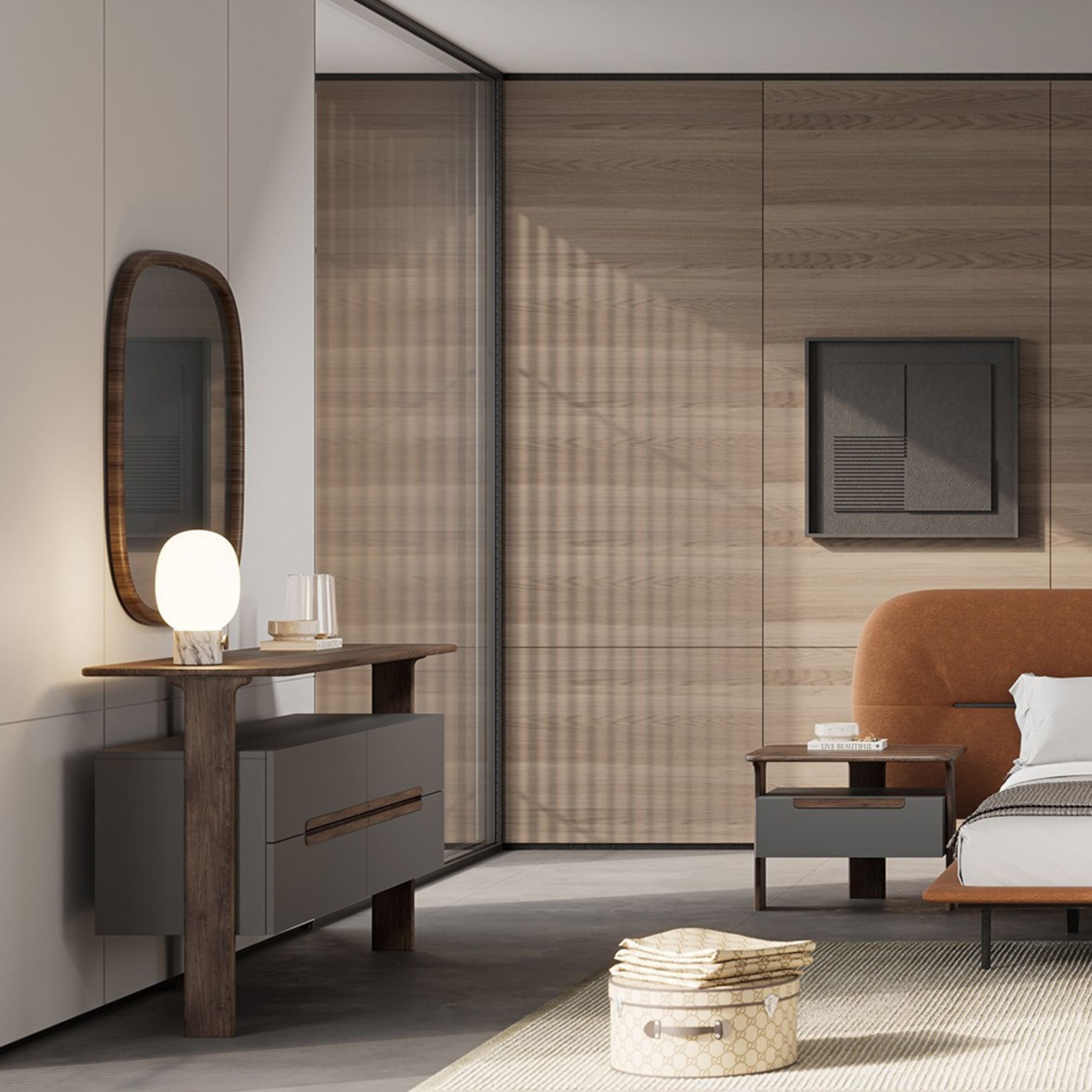 As Is - Lova Dresser & Mirror YOLVA-DM -  DISPLAY ITEM - ebarza Furniture UAE | Shop Modern Furniture in Abu Dhabi & Dubai - مفروشات ايبازرا في الامارات | تسوق اثاث عصري وديكورات مميزة في دبي وابوظبي