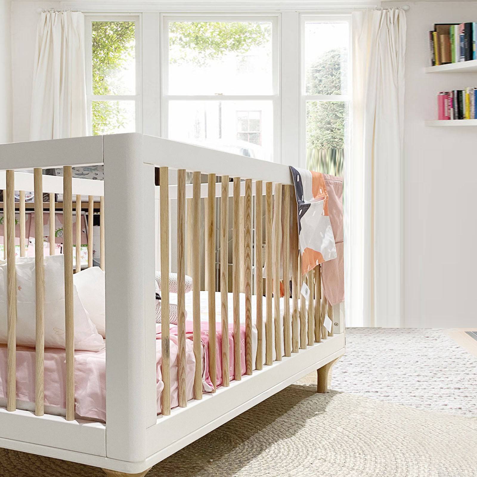 Baby Crib Et-Y003-Wh+Nat -  Cribs - ebarza Furniture UAE | Shop Modern Furniture in Abu Dhabi & Dubai - مفروشات ايبازرا في الامارات | تسوق اثاث عصري وديكورات مميزة في دبي وابوظبي