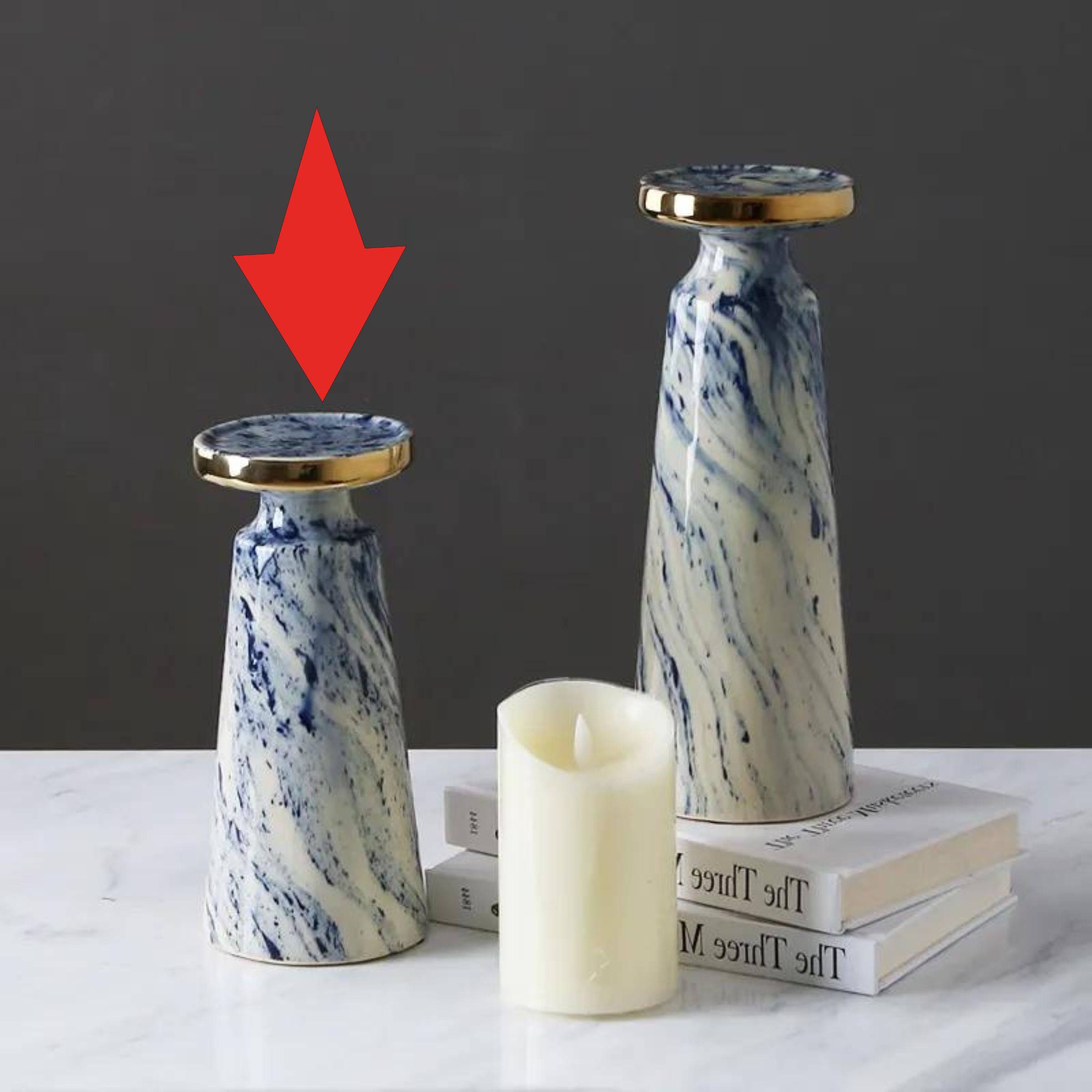 Blue Quicksand Candle Holder Fa-D1982B -  Candle Holders - ebarza Furniture UAE | Shop Modern Furniture in Abu Dhabi & Dubai - مفروشات ايبازرا في الامارات | تسوق اثاث عصري وديكورات مميزة في دبي وابوظبي