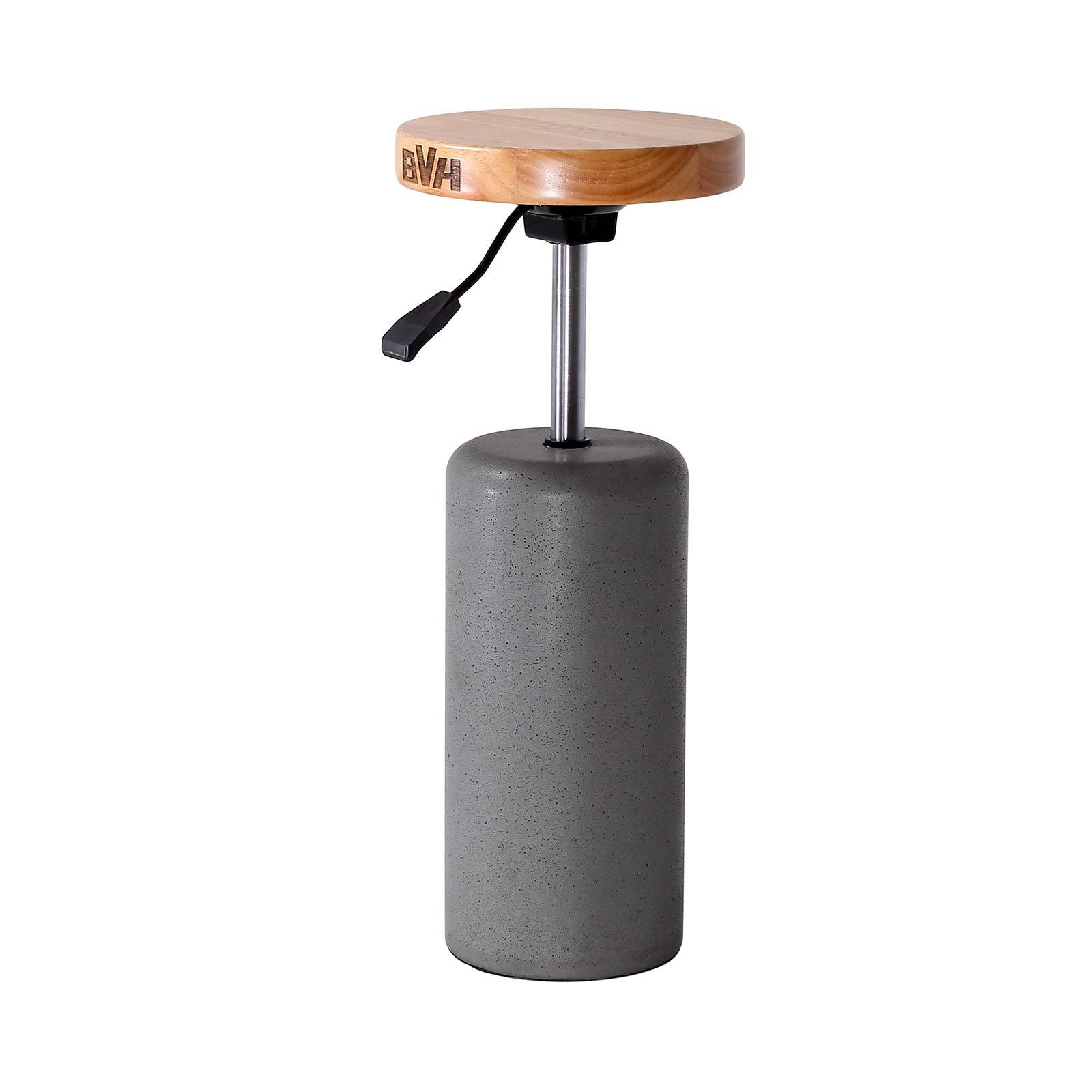 Concrete Adjustable Height Bar Stool Bc8521-Greywithholes -  Bar Stools - ebarza Furniture UAE | Shop Modern Furniture in Abu Dhabi & Dubai - مفروشات ايبازرا في الامارات | تسوق اثاث عصري وديكورات مميزة في دبي وابوظبي