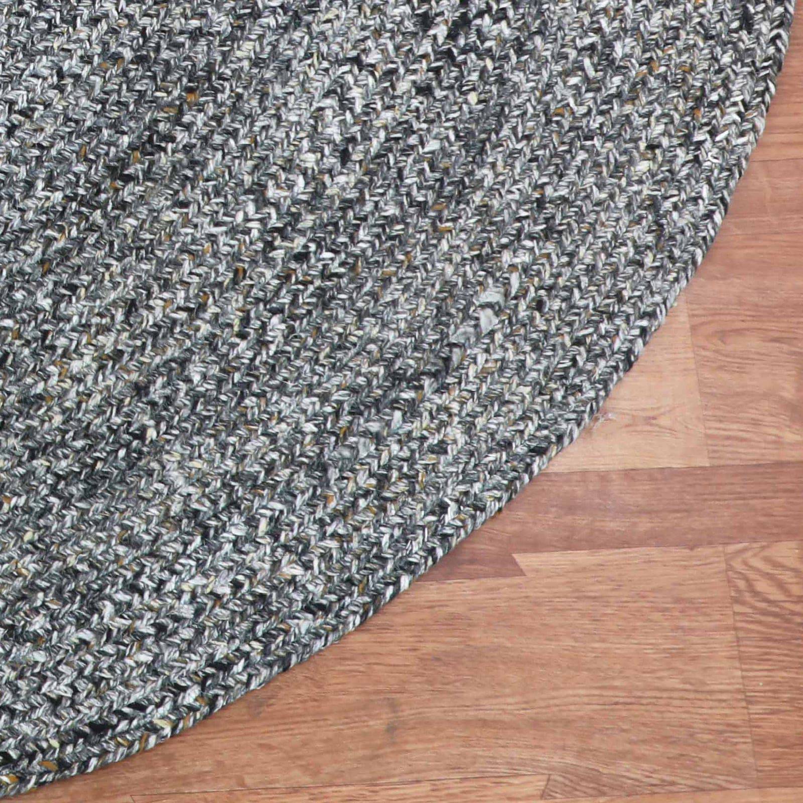 D250 Cm Flat Tweed Braided Round Handmade Rug Tweed-R-250 -  Rugs - ebarza Furniture UAE | Shop Modern Furniture in Abu Dhabi & Dubai - مفروشات ايبازرا في الامارات | تسوق اثاث عصري وديكورات مميزة في دبي وابوظبي