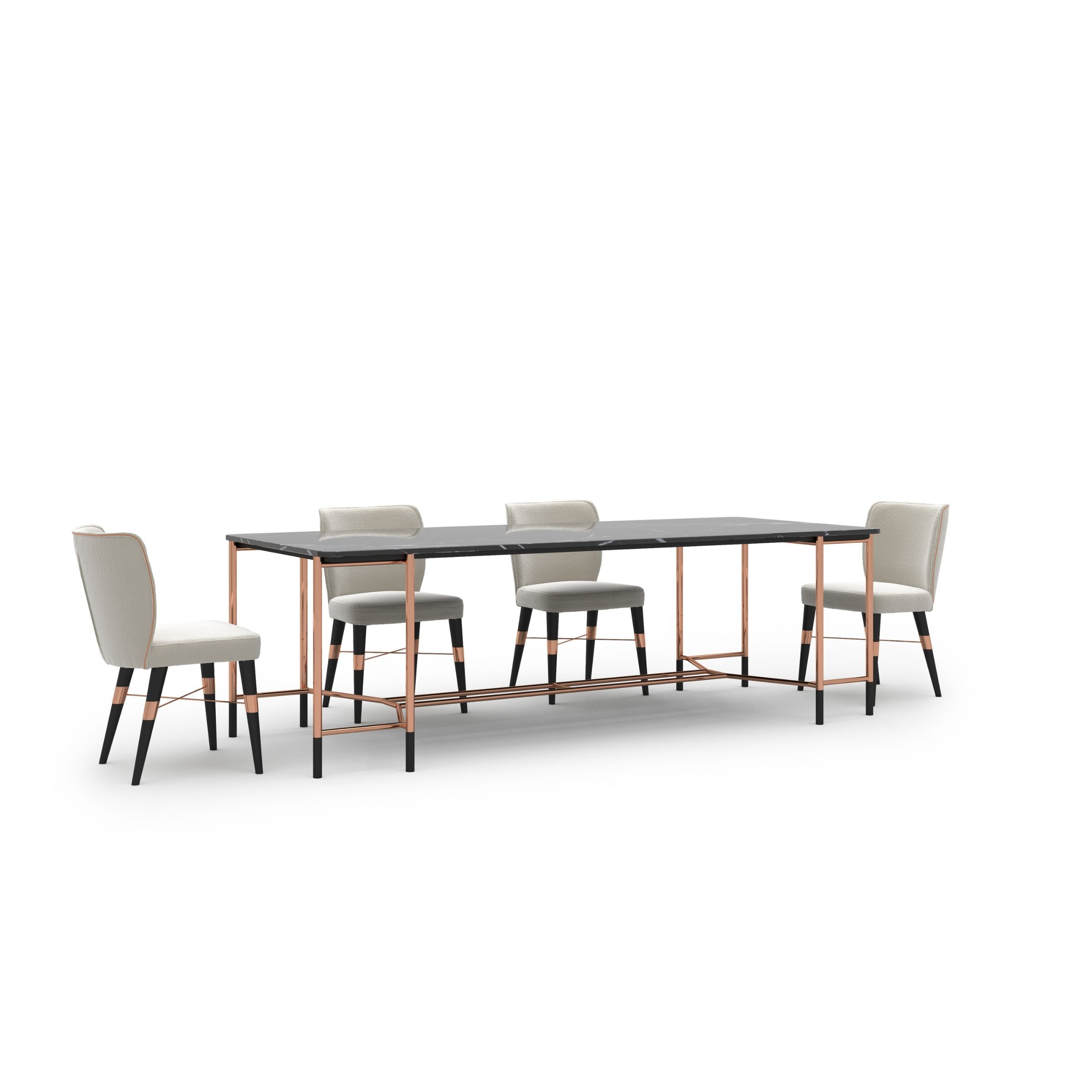 Display Item - Dali Natural Marble Dining Table Dali-240 Nakheel -  DISPLAY ITEM - ebarza Furniture UAE | Shop Modern Furniture in Abu Dhabi & Dubai - مفروشات ايبازرا في الامارات | تسوق اثاث عصري وديكورات مميزة في دبي وابوظبي