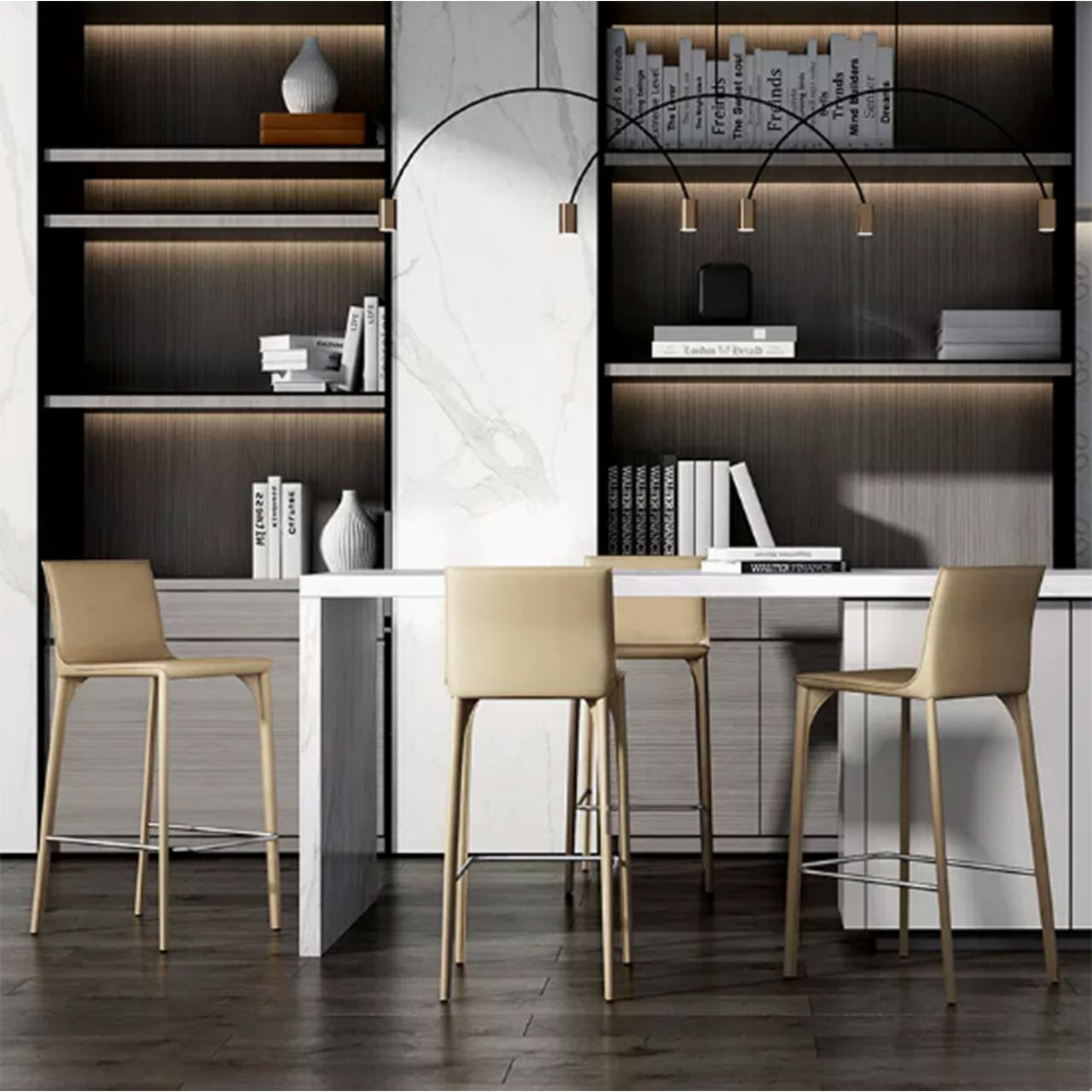 Mycroft Saddle Leather Bar Stool MLL-B43-khaki -  Bar Stools - ebarza Furniture UAE | Shop Modern Furniture in Abu Dhabi & Dubai - مفروشات ايبازرا في الامارات | تسوق اثاث عصري وديكورات مميزة في دبي وابوظبي
