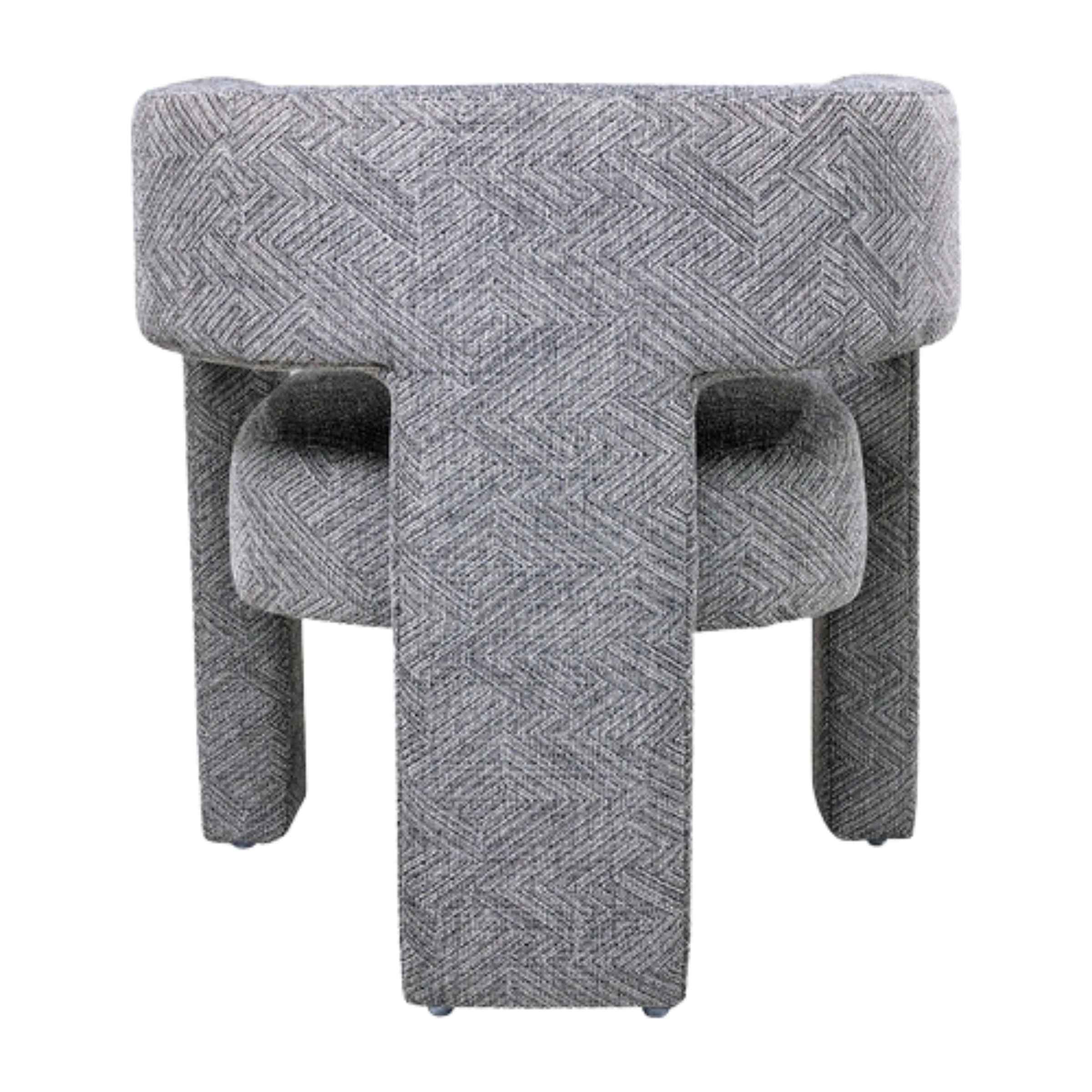 Round Back Chair-Gray 17041-01 -  Armchairs - ebarza Furniture UAE | Shop Modern Furniture in Abu Dhabi & Dubai - مفروشات ايبازرا في الامارات | تسوق اثاث عصري وديكورات مميزة في دبي وابوظبي