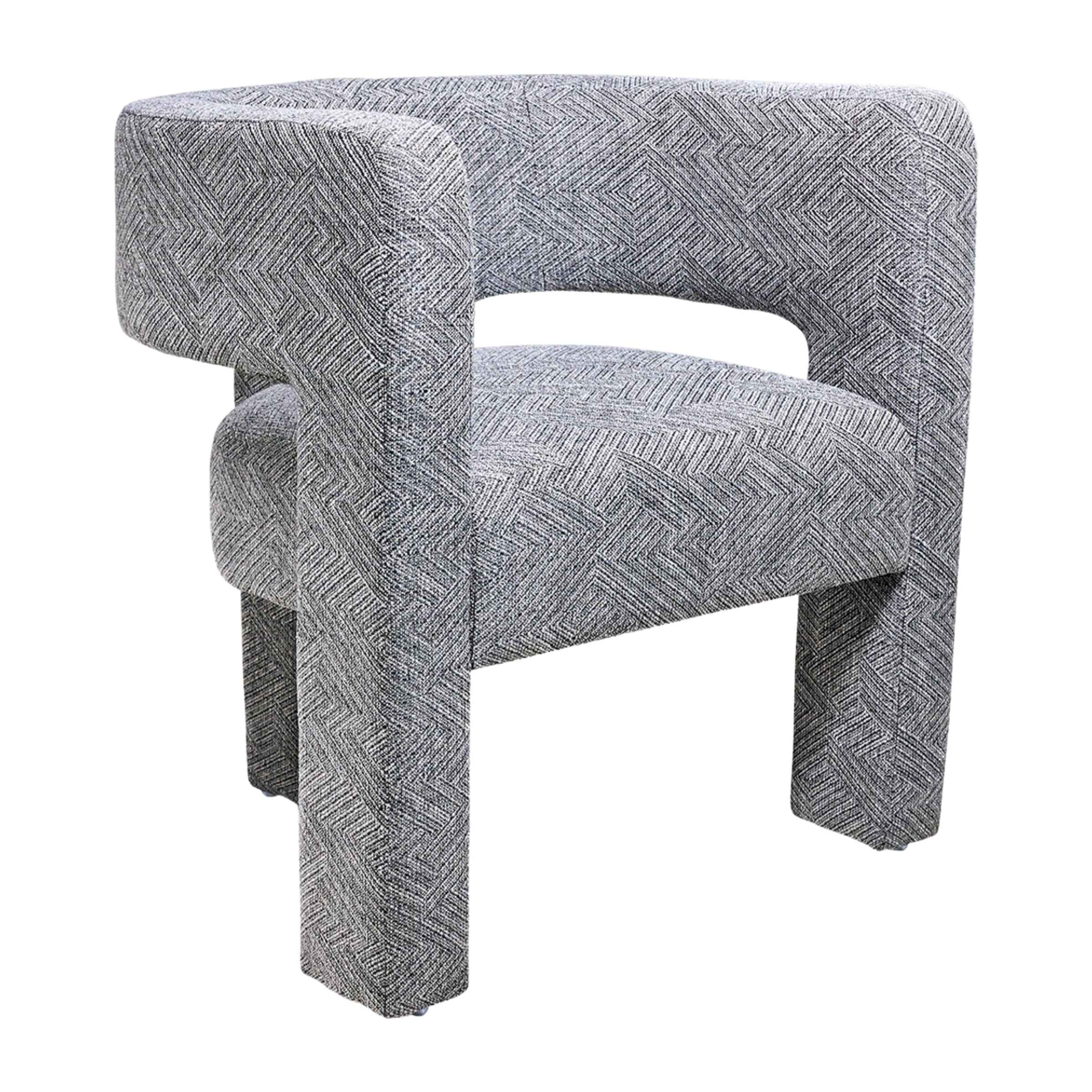 Round Back Chair-Gray 17041-01 -  Armchairs - ebarza Furniture UAE | Shop Modern Furniture in Abu Dhabi & Dubai - مفروشات ايبازرا في الامارات | تسوق اثاث عصري وديكورات مميزة في دبي وابوظبي