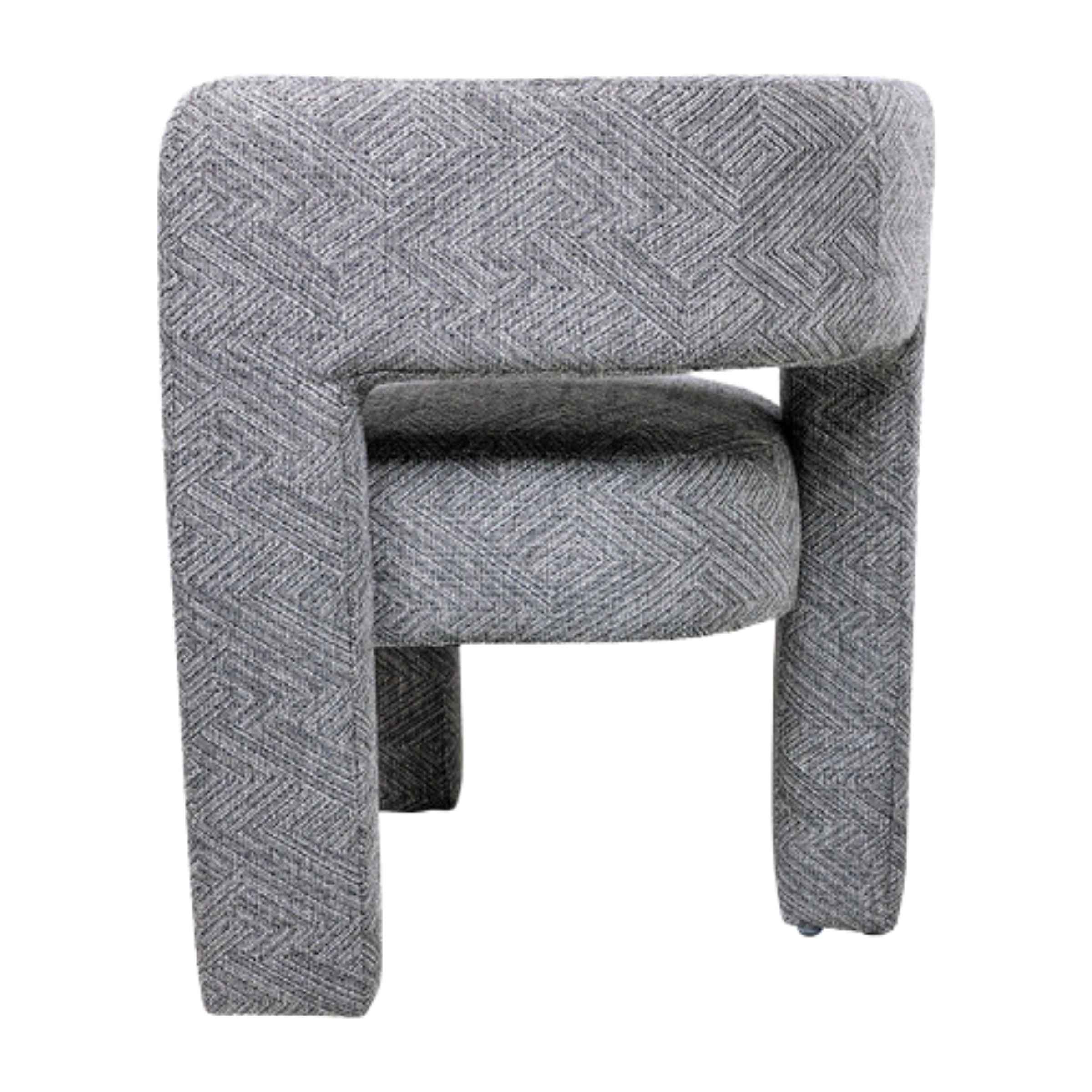 Round Back Chair-Gray 17041-01 -  Armchairs - ebarza Furniture UAE | Shop Modern Furniture in Abu Dhabi & Dubai - مفروشات ايبازرا في الامارات | تسوق اثاث عصري وديكورات مميزة في دبي وابوظبي