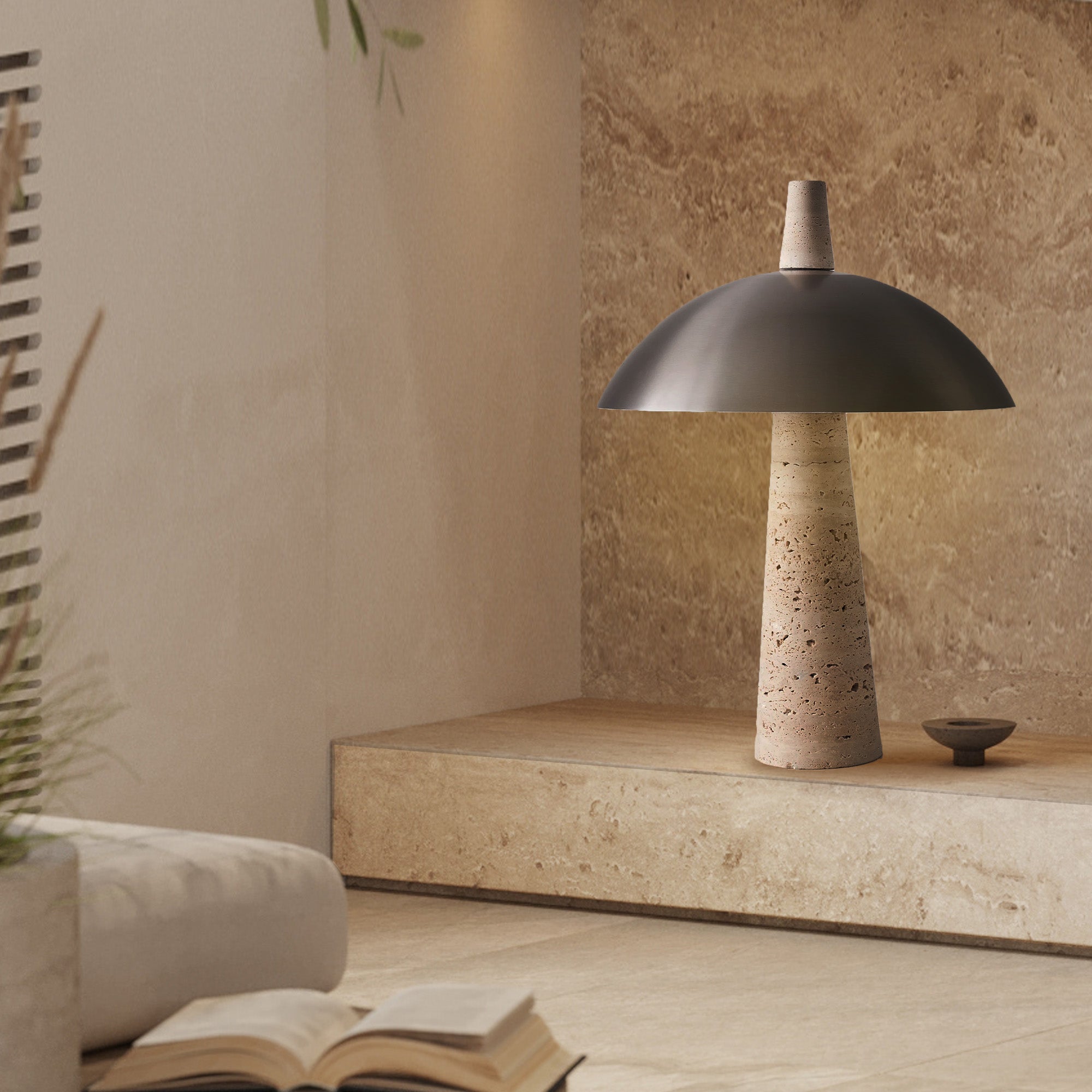 Travertine Base Table Lamp JA015T -  Desk\table Lamps - ebarza Furniture UAE | Shop Modern Furniture in Abu Dhabi & Dubai - مفروشات ايبازرا في الامارات | تسوق اثاث عصري وديكورات مميزة في دبي وابوظبي