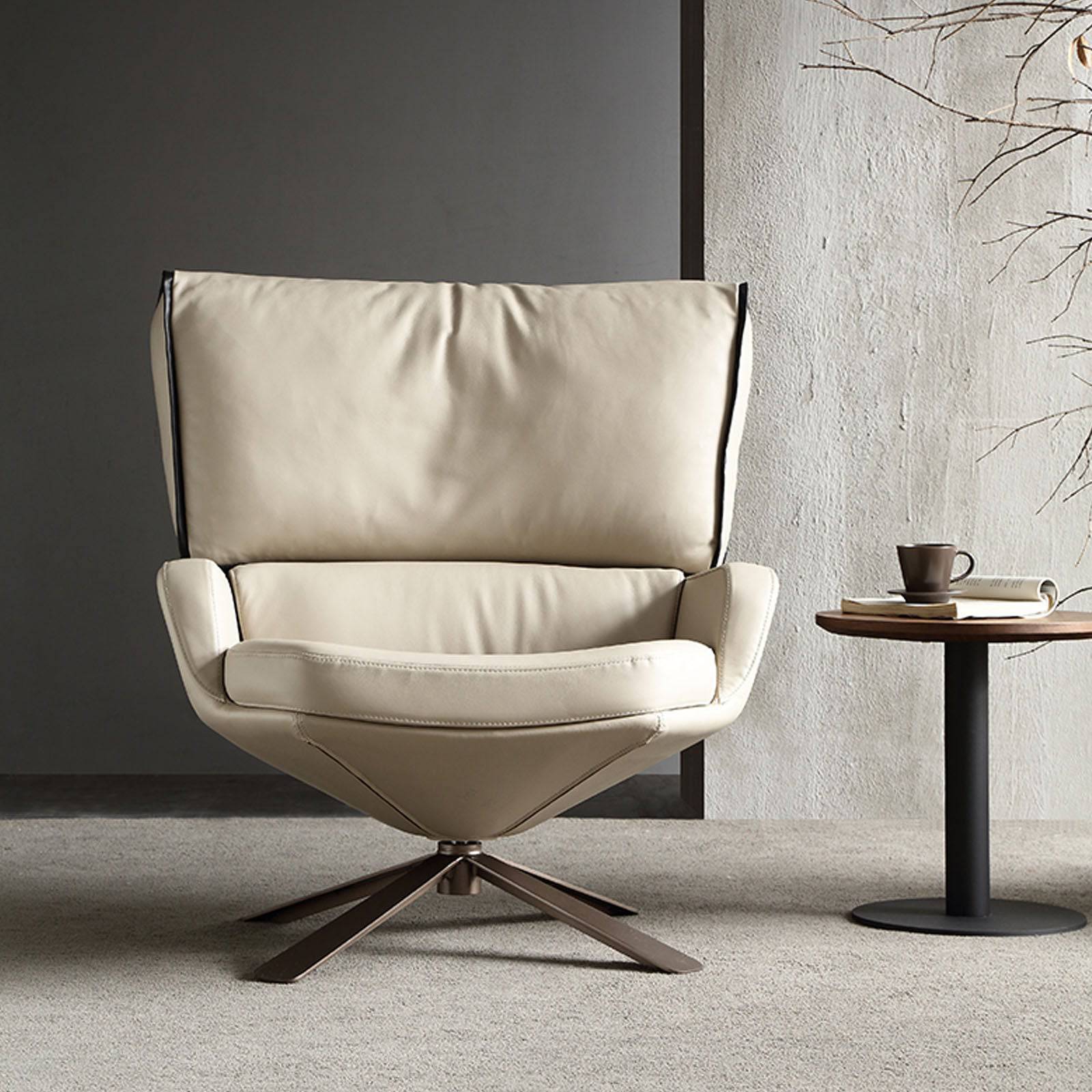Varese Lounge Chair LC043-Beige -  Lounge Chairs - ebarza Furniture UAE | Shop Modern Furniture in Abu Dhabi & Dubai - مفروشات ايبازرا في الامارات | تسوق اثاث عصري وديكورات مميزة في دبي وابوظبي