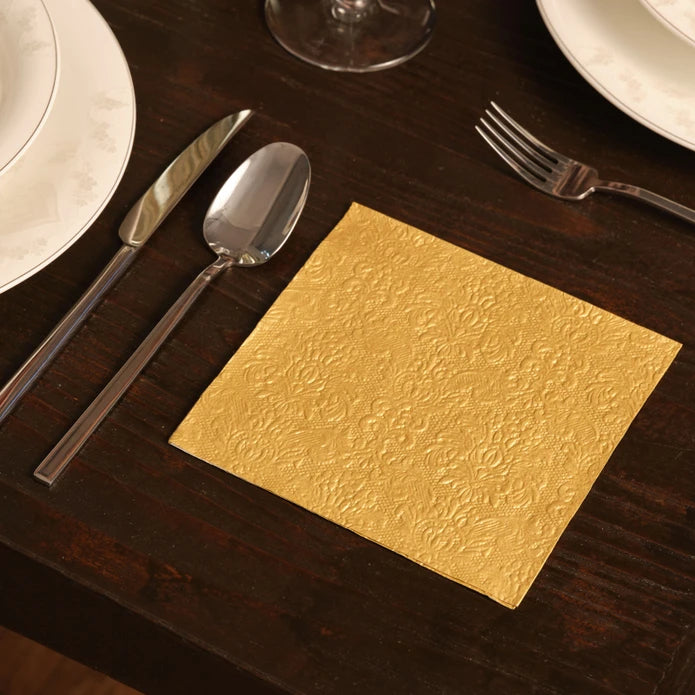 Karaca Home New Year Elegance Gold 20 Pcs Paper Napkin 300.22.02.1033 -  Napkins - ebarza Furniture UAE | Shop Modern Furniture in Abu Dhabi & Dubai - مفروشات ايبازرا في الامارات | تسوق اثاث عصري وديكورات مميزة في دبي وابوظبي