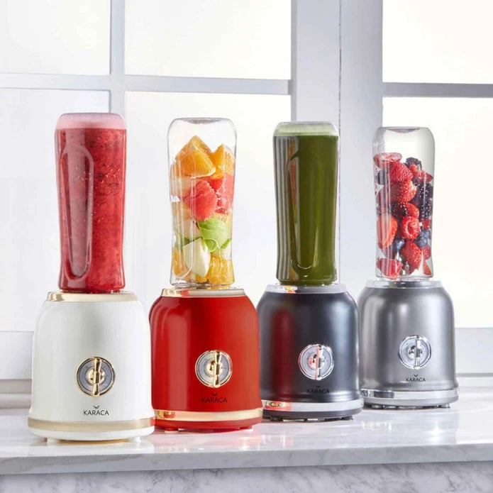 Karaca Retro Personal Personal Smoothie Blender Black 153.03.06.2450 -  Kitchen Appliances - ebarza Furniture UAE | Shop Modern Furniture in Abu Dhabi & Dubai - مفروشات ايبازرا في الامارات | تسوق اثاث عصري وديكورات مميزة في دبي وابوظبي
